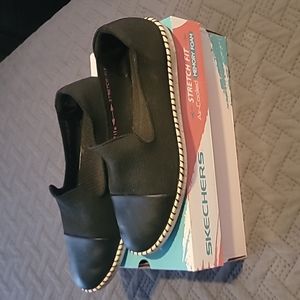 Skechers, size 10, black casual slip-on shoes